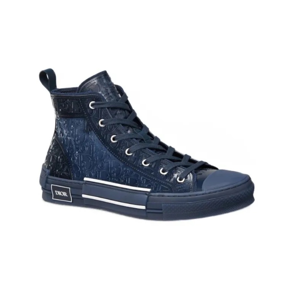 Dior B23 High Top Blue Raised Oblique